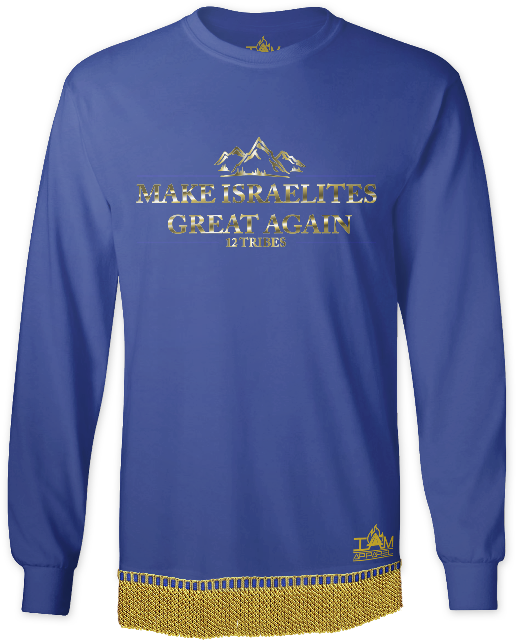 Make Israelites Great Again "GOLDEN SERIES" Long Sleeved T-shirt with fringe