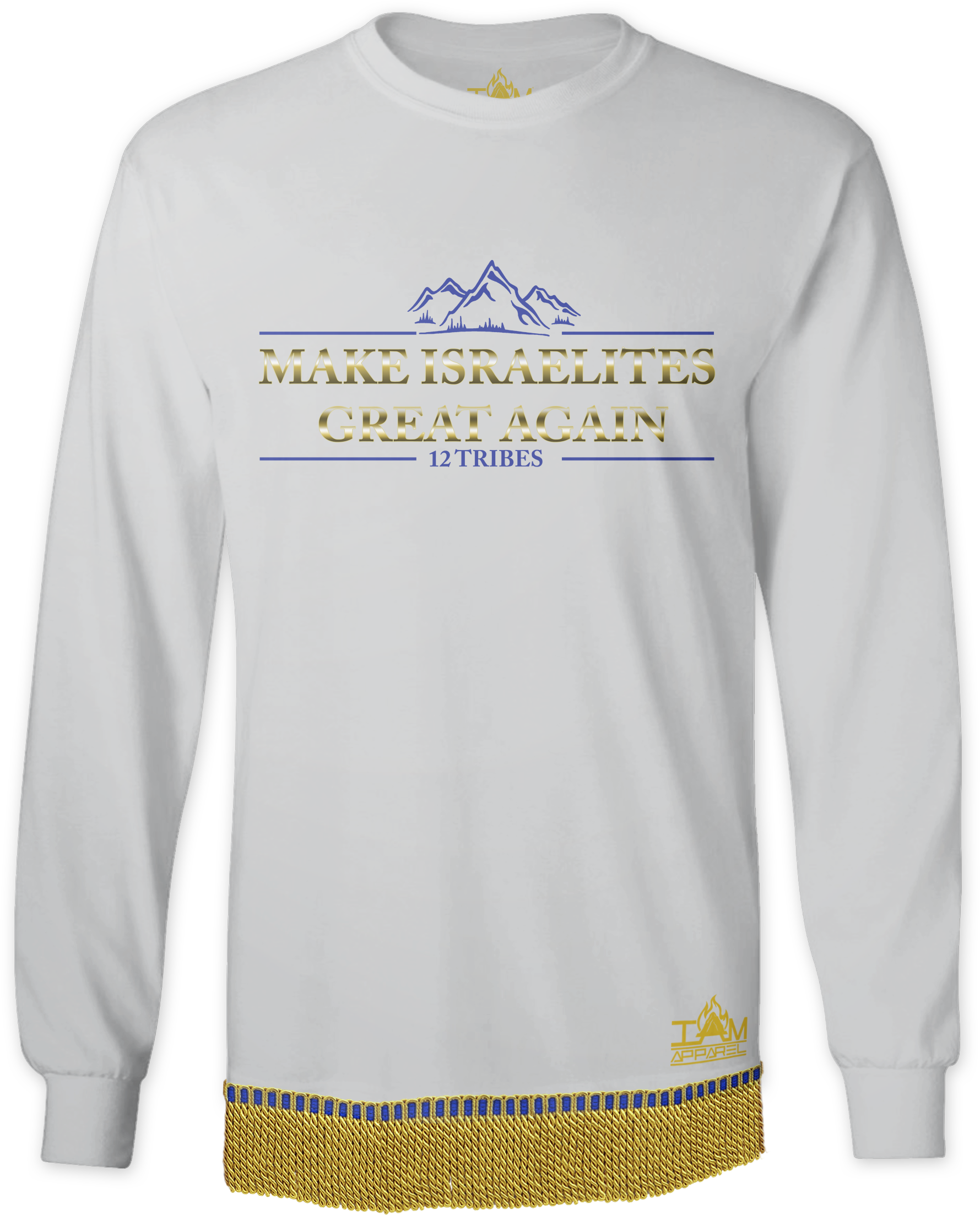 Make Israelites Great Again "GOLDEN SERIES" Long Sleeved T-shirt with fringe