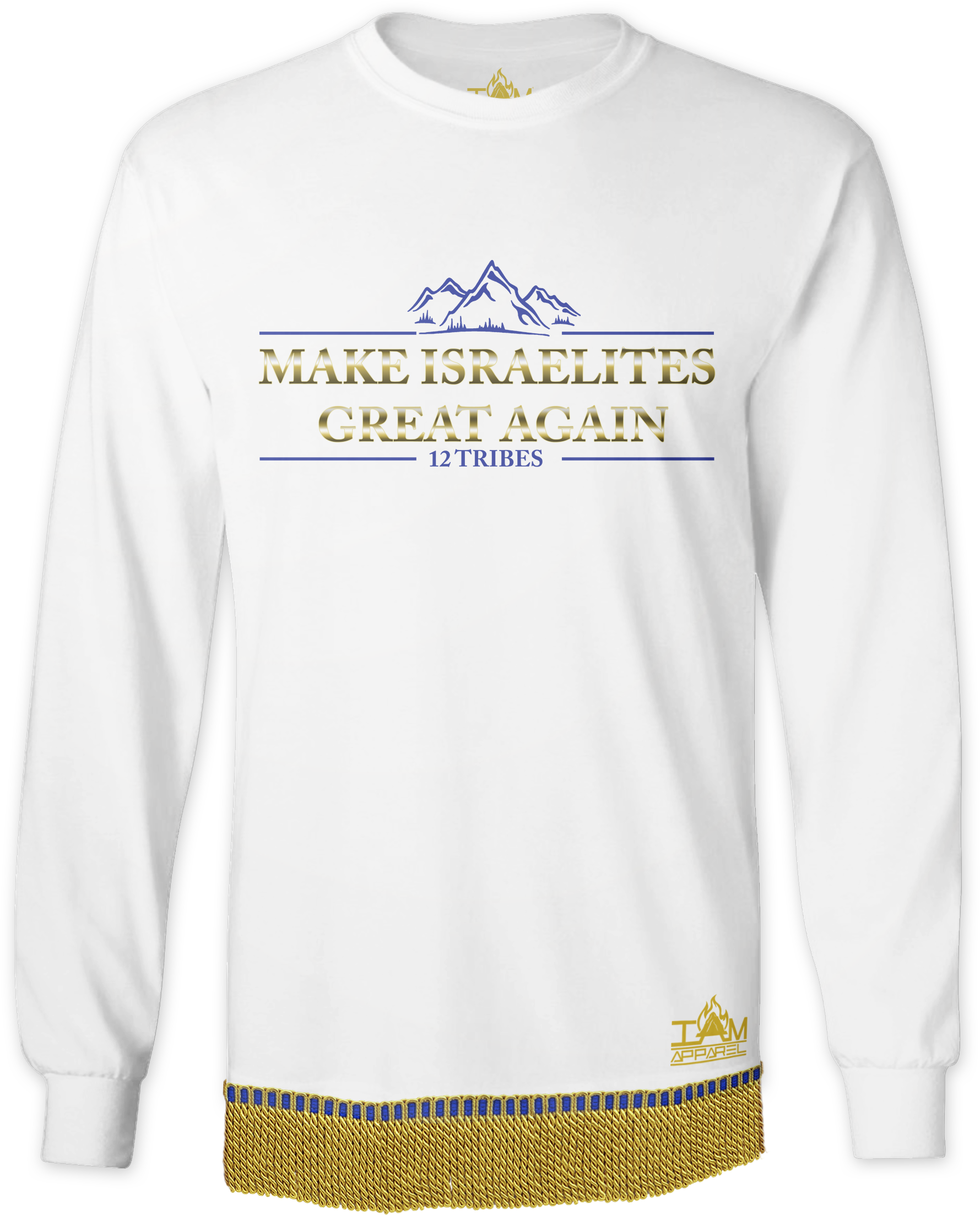 Make Israelites Great Again "GOLDEN SERIES" Long Sleeved T-shirt with fringe