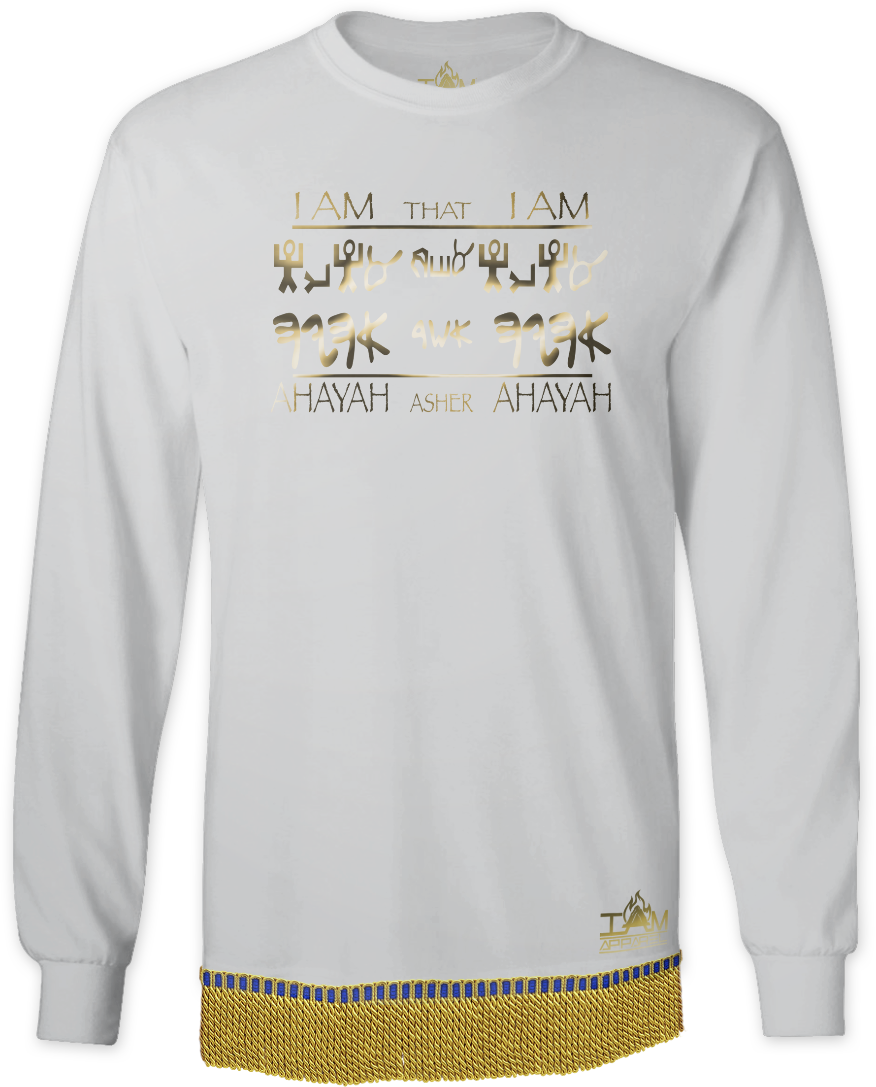 Men's GOLDEN SERIES "Ahayah Design" Long Sleeved T-shirt with fringe