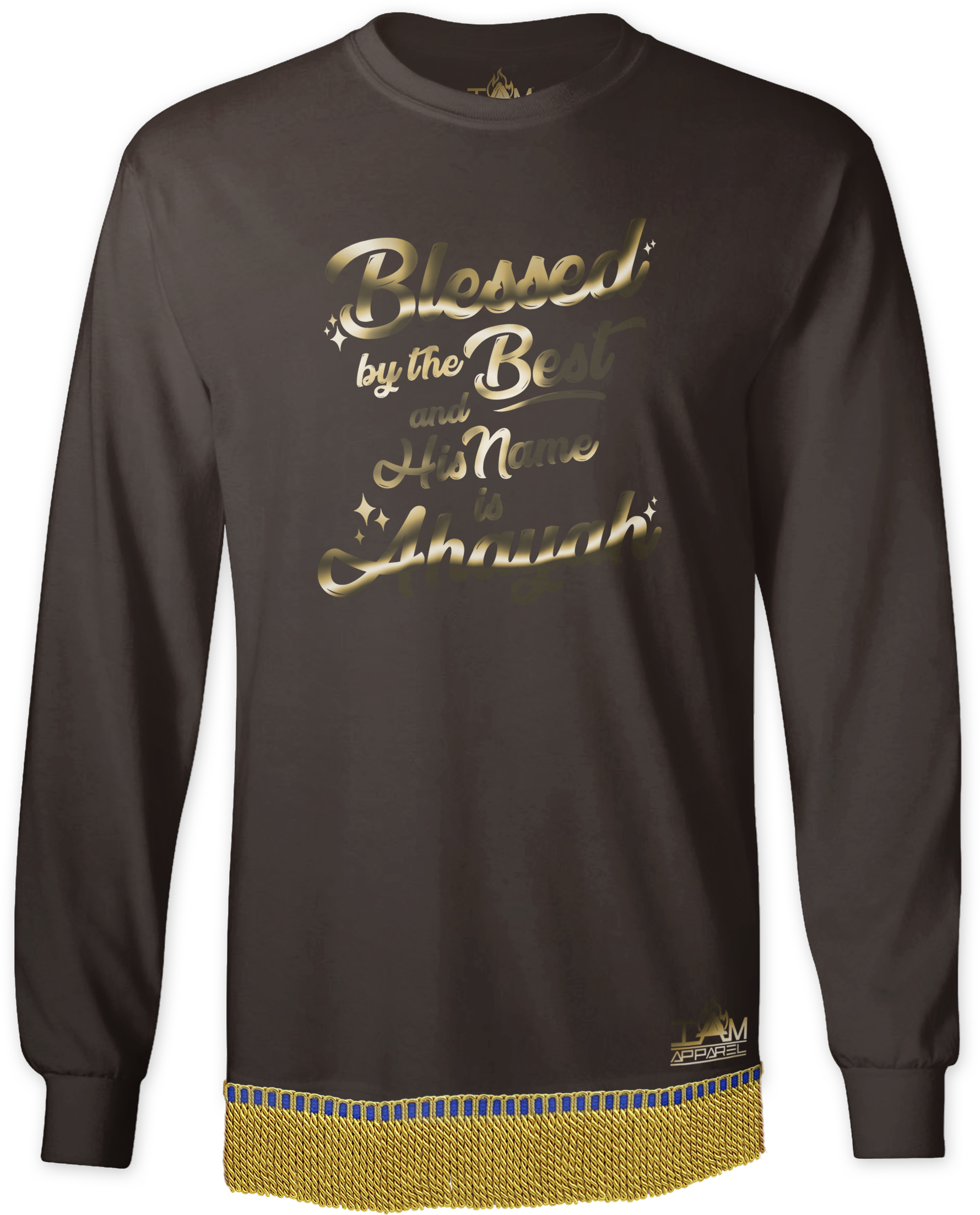 Men's GOLDEN SERIES "Blessed by the Best" Long Sleeved T-shirt with fringe