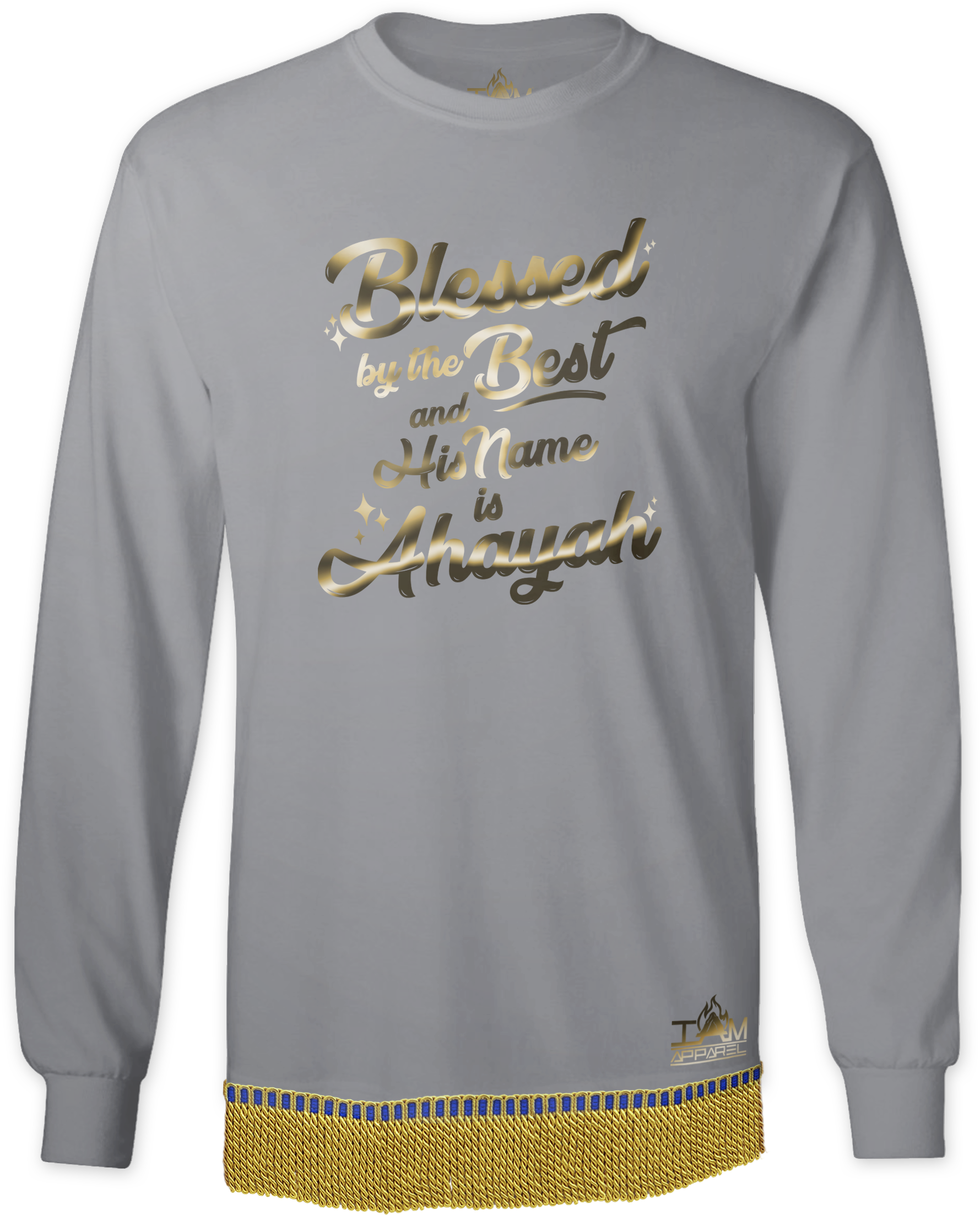 Men's GOLDEN SERIES "Blessed by the Best" Long Sleeved T-shirt with fringe