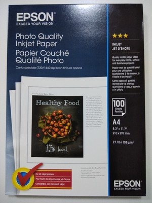 Epson Photo Paper A4, 100 Sheets, 102gm Epson Photo Paper A4, 100 Sheets, 102gm