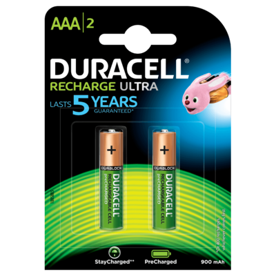 Duracell AAA, 2 Battery, 900mAh, Rechargeable Ultra Duracell AAA, 2 Battery, 900mAh, Rechargeable Ultra