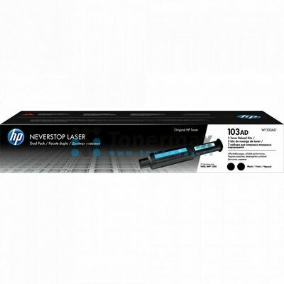 HP 103AD Dual Pack Neverstop Laser Toner Reload Kit, Black HP 103AD Dual Pack Neverstop Laser Toner Reload Kit, Black