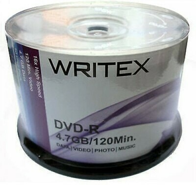Writex DVD-R 4.7GB 120min 16x Pack of 50disk Writex DVD-R 4.7GB 120min 16x Pack of 50disk