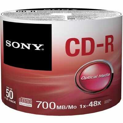 Sony CD-R Optical Media, Pack of 50-discs Sony CD-R Optical Media, Pack of 50-discs