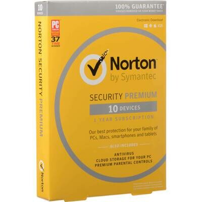 Norton Security Premium, 10 Devices, 12 months Norton Security Premium, 10 Devices, 12 months