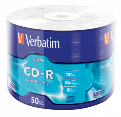 Verbatim CD-R Extra Protection, Pack of 50-disk Verbatim CD-R Extra Protection, Pack of 50-disk