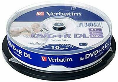 Verbatim DVD+R DL 8X Speed IJP Ink Jet Printable, 10-disk Verbatim DVD+R DL 8X Speed IJP Ink Jet Printable, 10-disk