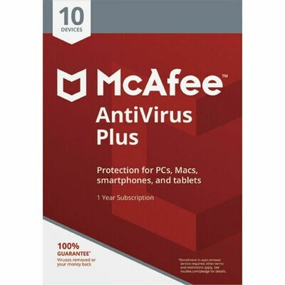 10 User, 1 Year, McAfee Antivirus Plus 10 User, 1 Year, McAfee Antivirus Plus