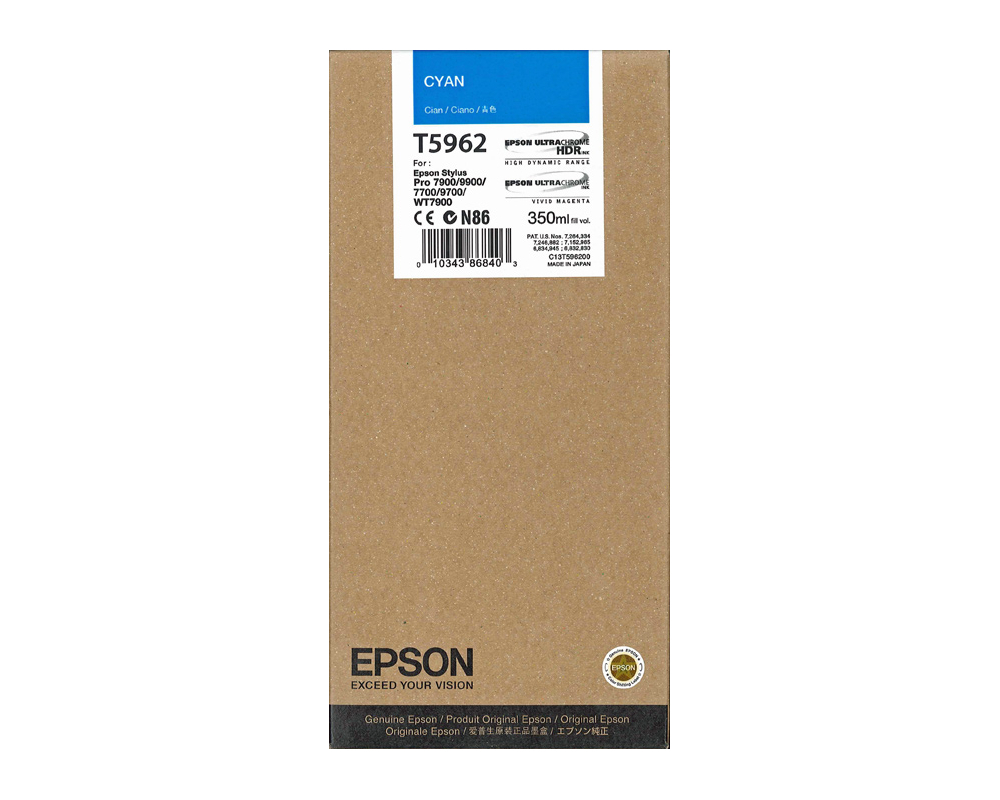 Epson T5962 Cyan Ink Cartridge (350ml) T5962 HSN:84439952