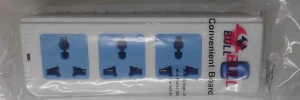 Bull 3 Sockets & Switch Rewirable Convenient Board GNIN-413K HSN:8537