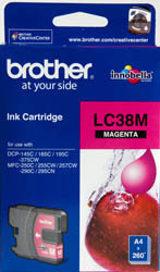 Brother LC38 Ink Cartridge, Magenta Brother LC38 Ink Cartridge, Magenta