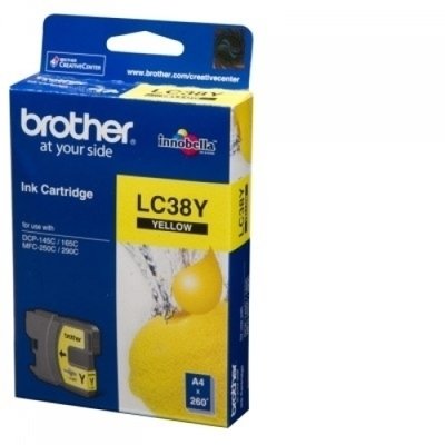 Brother LC38 Ink Cartridge, Yellow Brother LC38 Ink Cartridge, Yellow