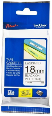 Brother TZe-241 Black on White 18mm X 8mtrs Label Tape Brother TZe-241 Black on White 18mm X 8mtrs Label Tape