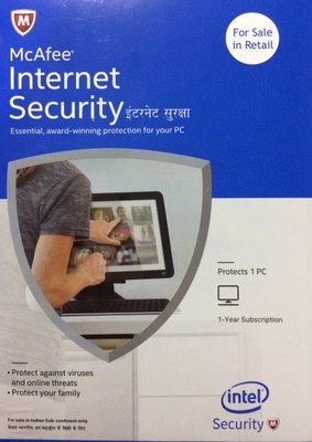 1 User, 1 Year, Mcafee Internet Security 1 User, 1 Year, Mcafee Internet Security