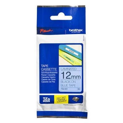 Brother Tze-531 Black on Blue 12mm Label Tape Brother Tze-531 Black on Blue 12mm Label Tape