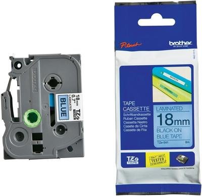Brother Tze-541 Black on Blue 18mm X 8mtrs Label Tape Brother Tze-541 Black on Blue 18mm X 8mtrs Label Tape