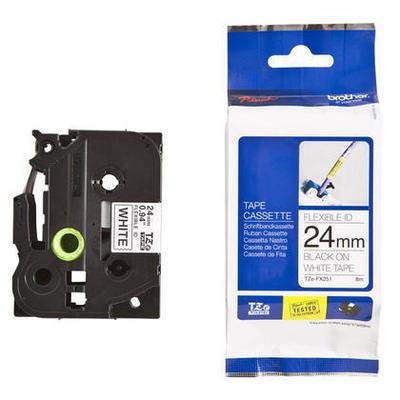 Brother Tze-FX251 Black on White 24mm X 8mtrs Label Tape Brother Tze-FX251 Black on White 24mm X 8mtrs Label Tape