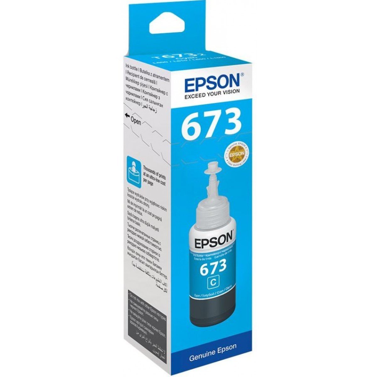 Epson ink bottle 673 cyan for l800 l805 l810 l850 l1800 rs 550