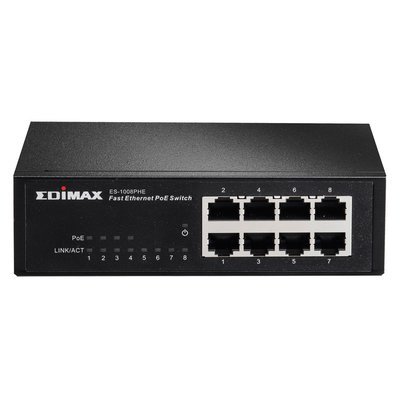 Edimax, ES-1008PHE v2, 8-Port Fast Ethernet Switch With 4 PoE+Ports Edimax, ES-1008PHE v2, 8-Port Fast Ethernet Switch With 4 PoE+Ports