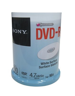 Sony DVD-R White Surface, Pack of 100 Sony DVD-R White Surface, Pack of 100