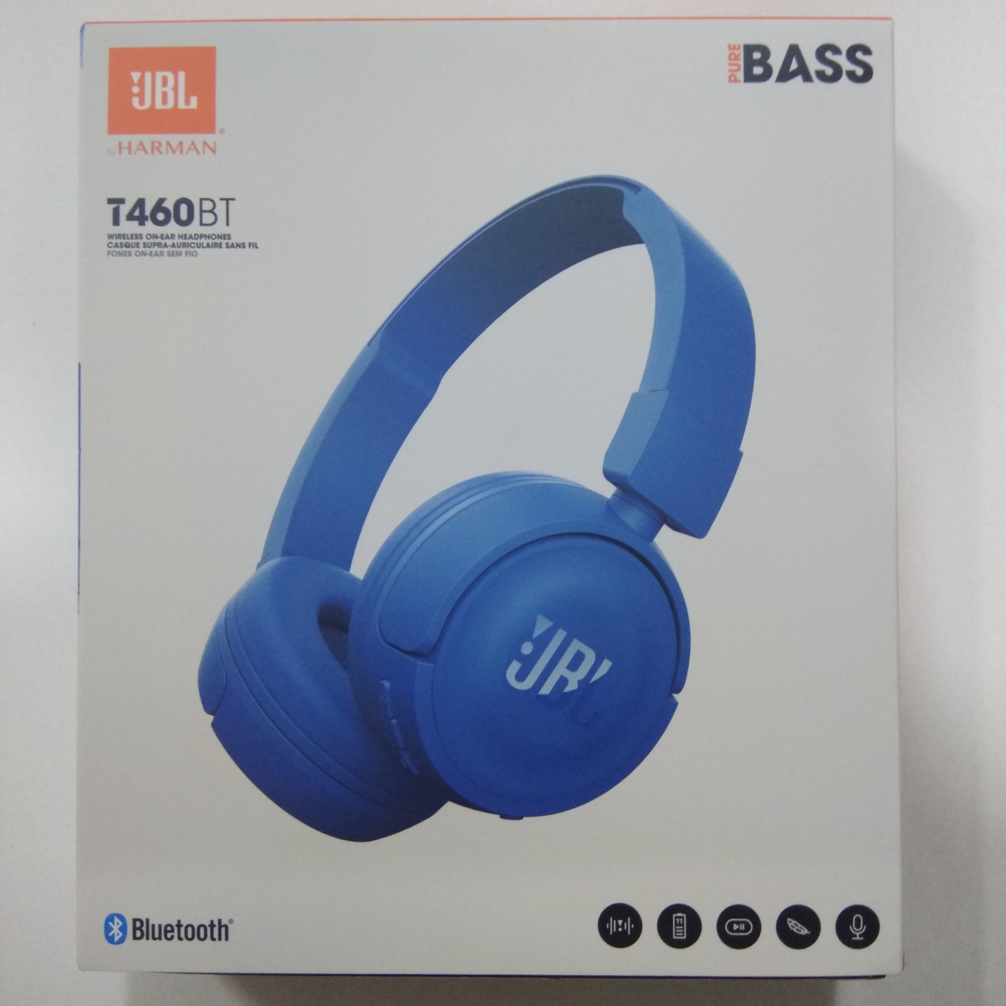 JBL T460BT Wireless Bluetooth on-ear headphones, Blue T460BT-Blue HSN:85183000