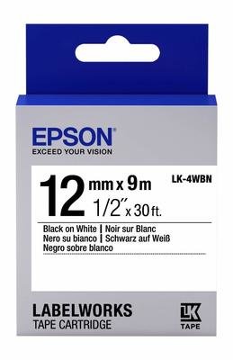 Epson LK-4WBN 12mm black On White Label tape Epson LK-4WBN 12mm black On White Label tape
