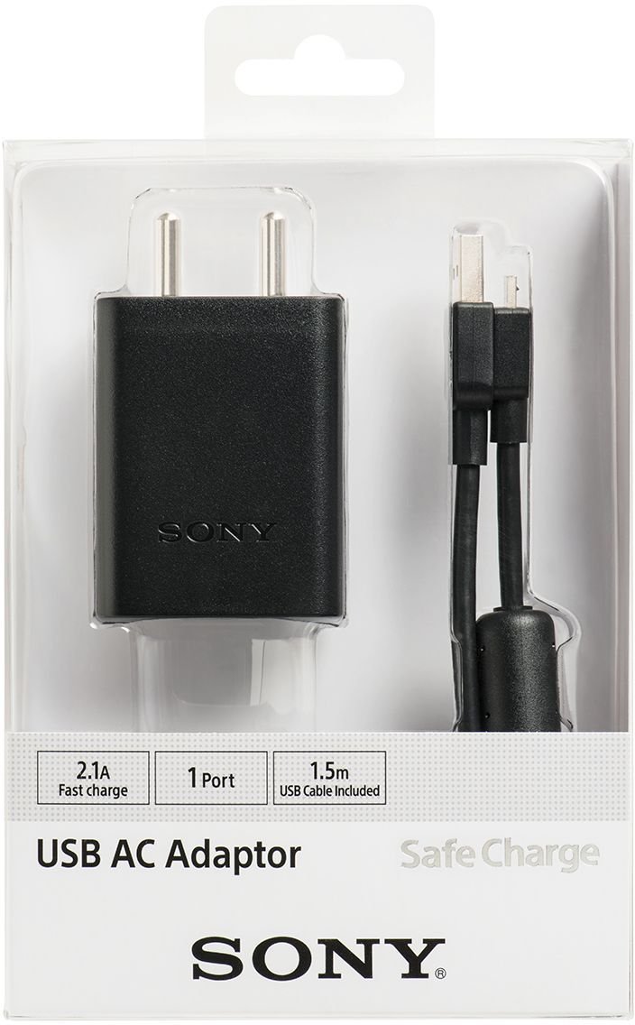 Sony USB Mobile Charger, 1 Port, 2.1 A, Black CP-AD2A/B HSN:85044090