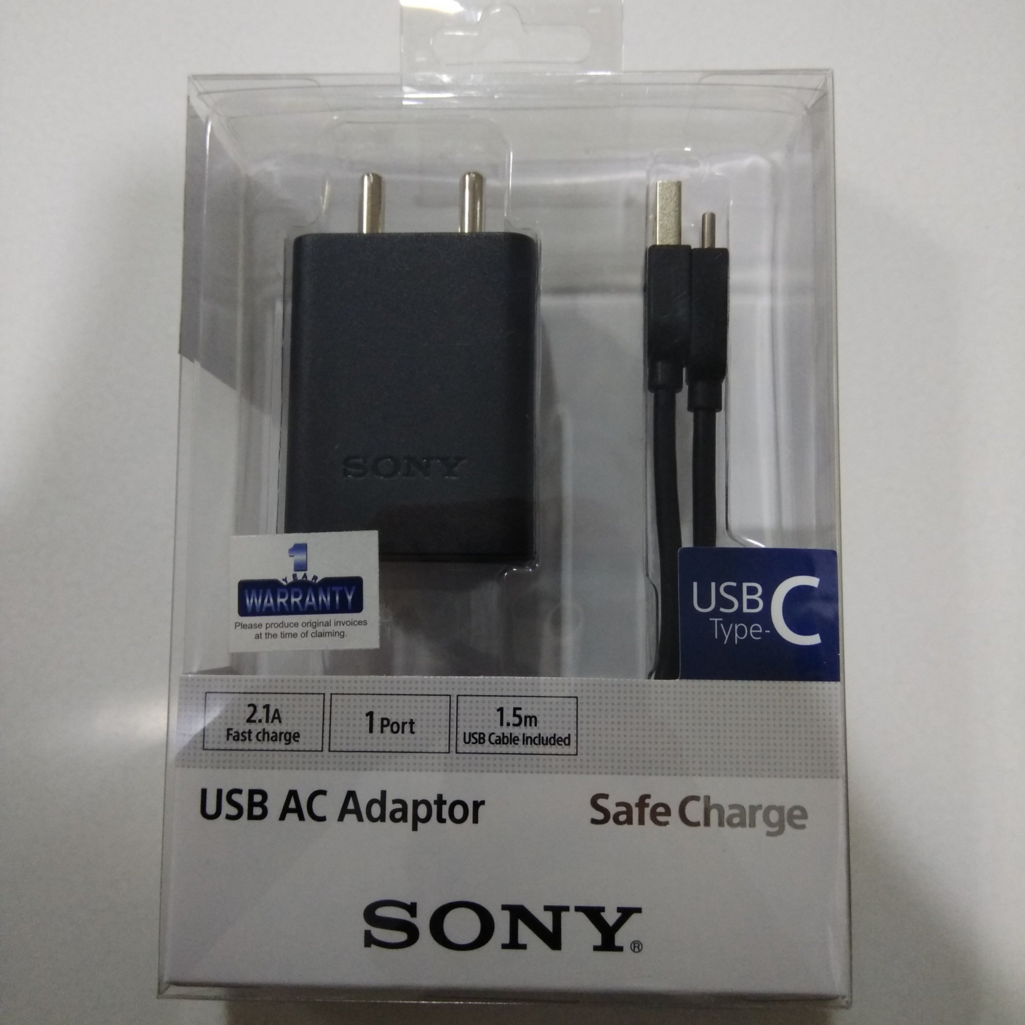 Sony USB Mobile Charger, 1 Port, 2.1 A, Black