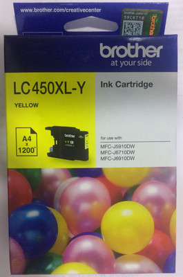 Brother LC450XL Ink Cartridge, Yellow Brother LC450XL Ink Cartridge, Yellow