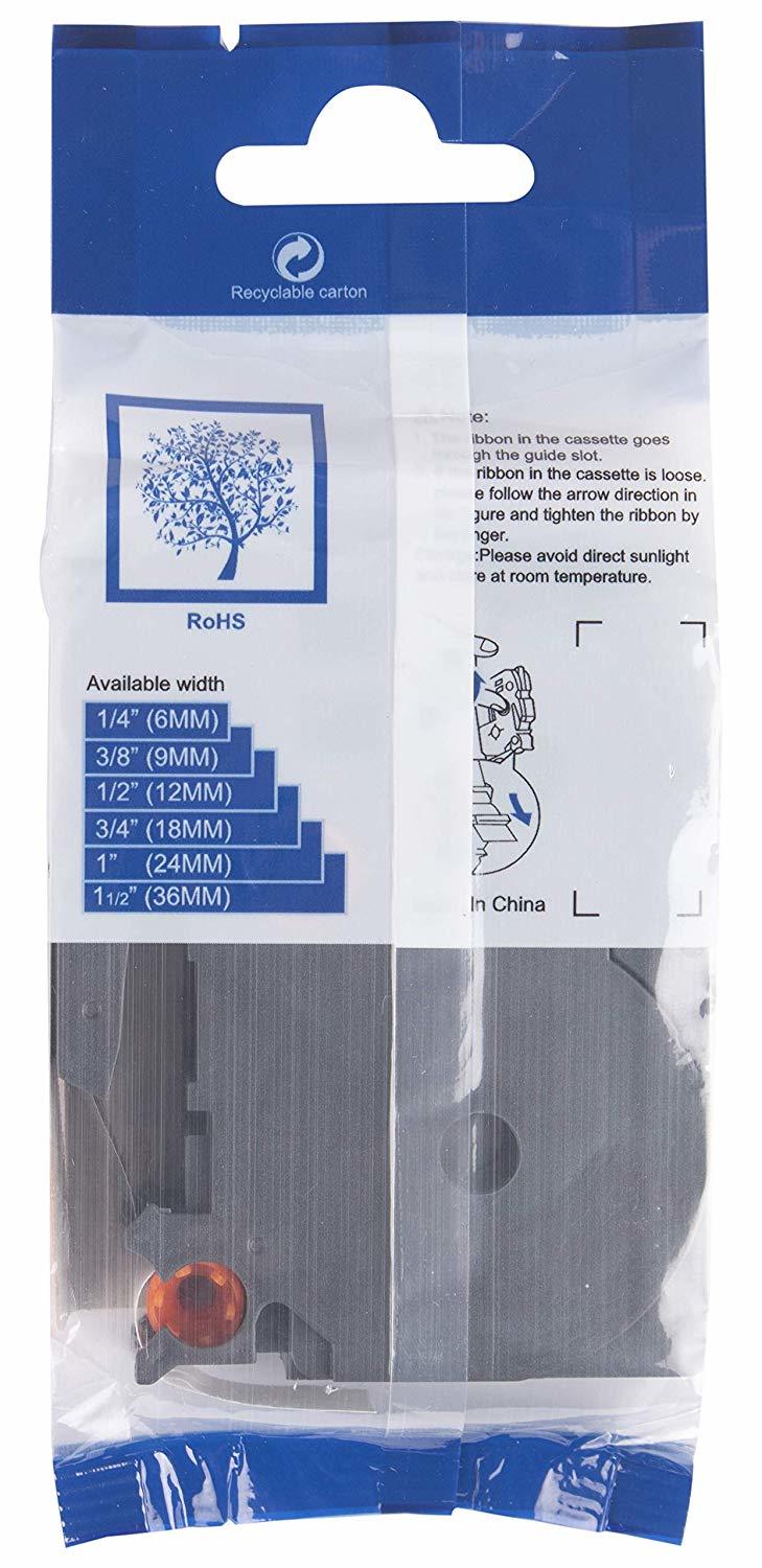 LT 231 Laminated 12mm Black on White Label Tape