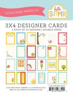 Echo Park Memos - Hello Summer 3x4 Cards Echo Park Memos - Hello Summer 3x4 Cards