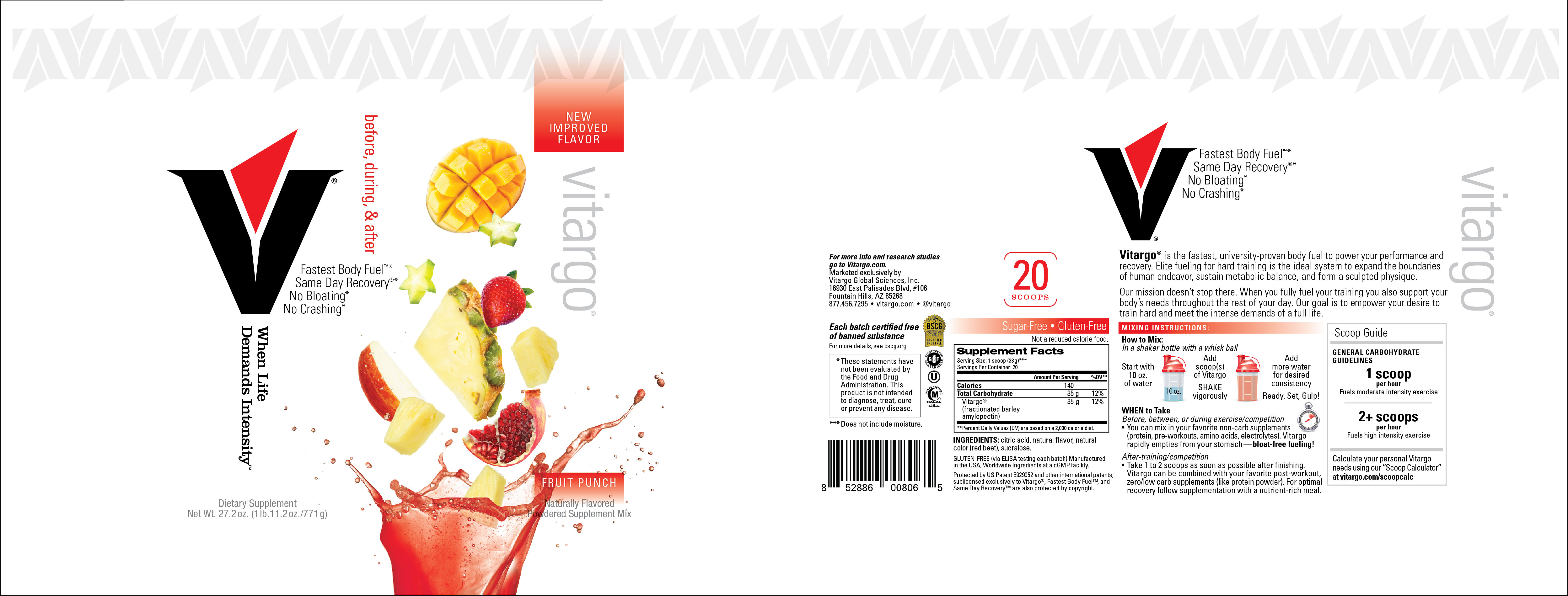 Fruit Punch 20 Scoop Label