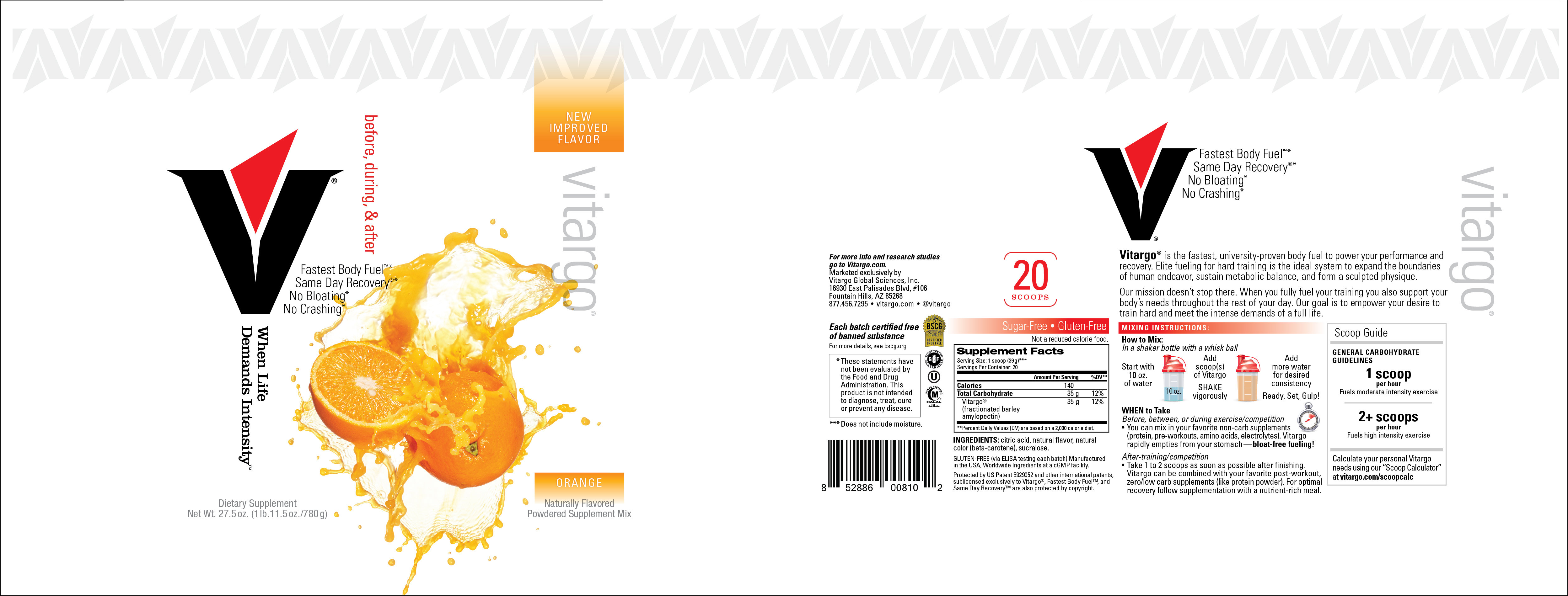 Orange 20 Scoop Label