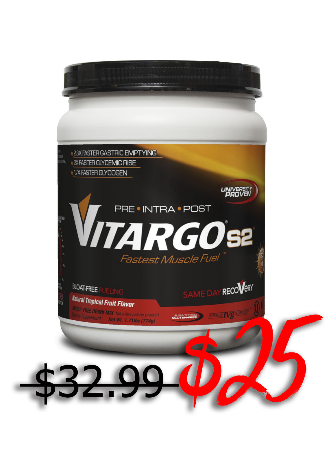 VitargoS2 10 Serving Natural Tropical Fruit Flavor 00005
