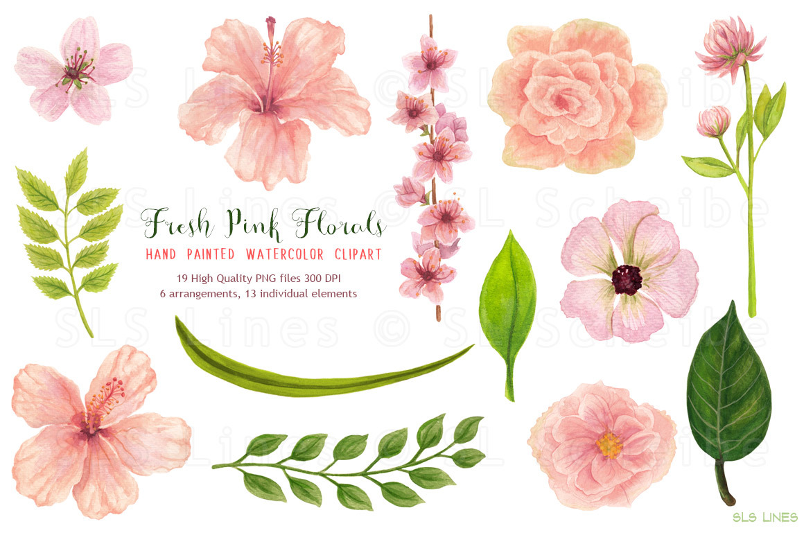 Fresh Pink & Peach Hibiscus Florals