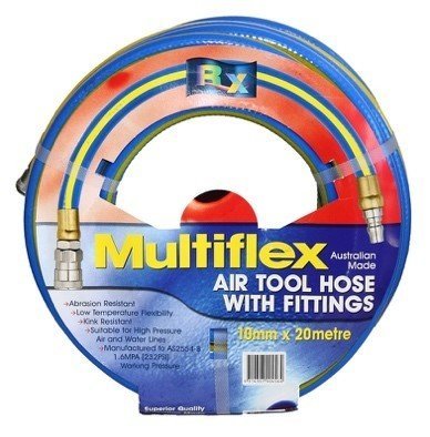 Blue/Yellow Pvc Air Hose With Nitto Fittings Blue/Yellow Pvc Air Hose With Nitto Fittings