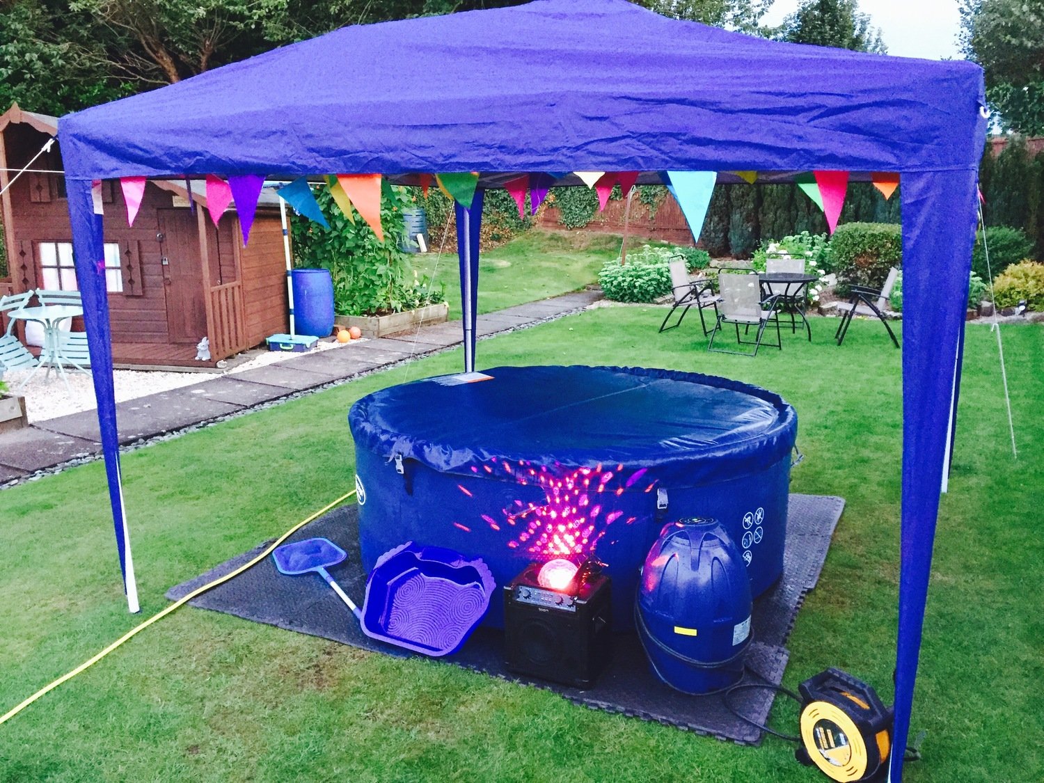 Black Friday Deal 4 Day Lay Z Spa Monaco Hot Tub Hire Gazebo Disco Ball Speaker Microphone Spa Bar 8 People