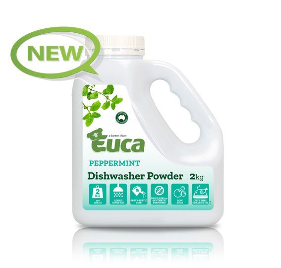 Euca "NEW" Peppermint Eucalyptus Dish Washing Powder - 2kg = 100 Washes - Eco Friendly with No Fillers or other nasties 380F