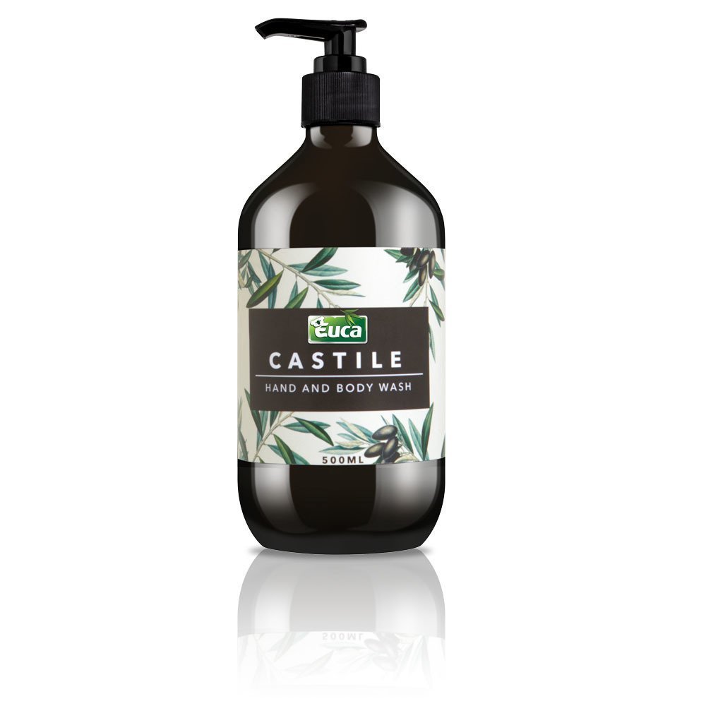 Euca Castile 100% Pure Organic Liquid Soap - 500ml, 1lt & 4LT - made with Eucalyptus, Olive & Coconut oil 532