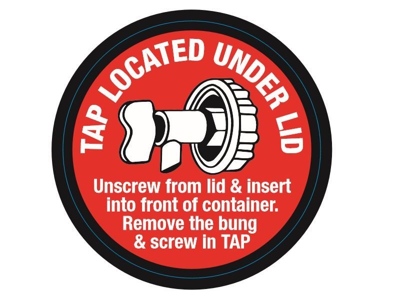 Tap is located under the lid of the 10lt versions