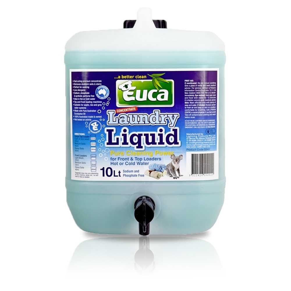 Euca Laundry Liquid - 10lt - Concentrated = 500 Washes* 004V
