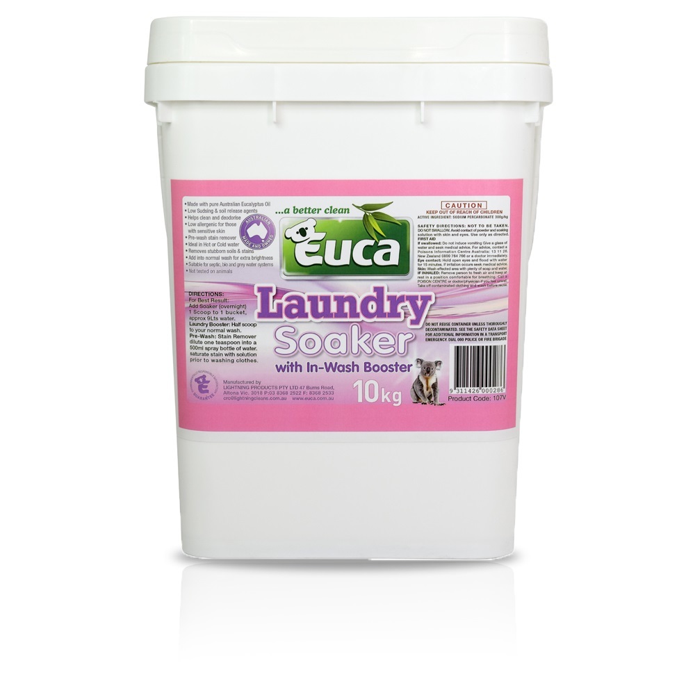Euca Laundry Soaker & Brightener- 10kg - No added Fillers, biodegradable 107V