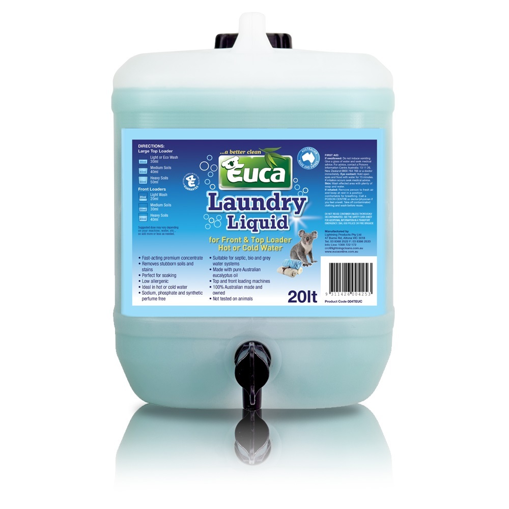 Euca Laundry Liquid - 20lt - Concentrated = 1000 Washes* 004TEUC