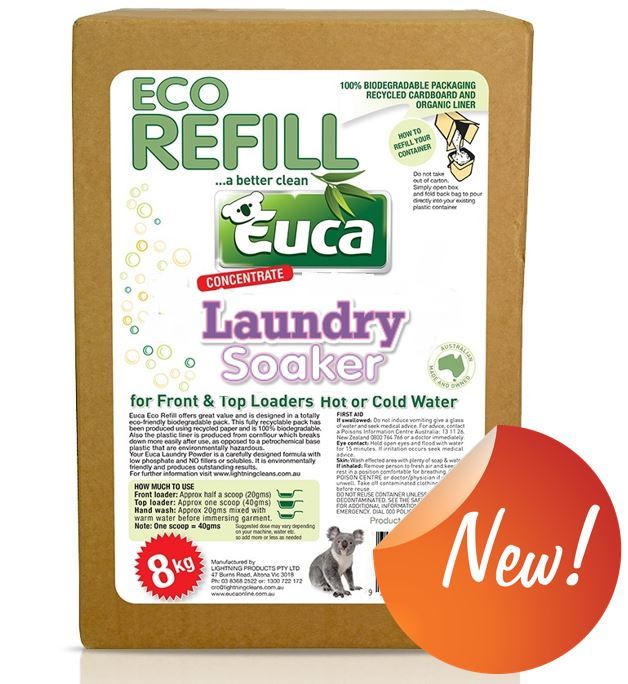 Euca Laundry Soaker & Brightener- NEW 8kg - No added Fillers, biodegradable 107XREF