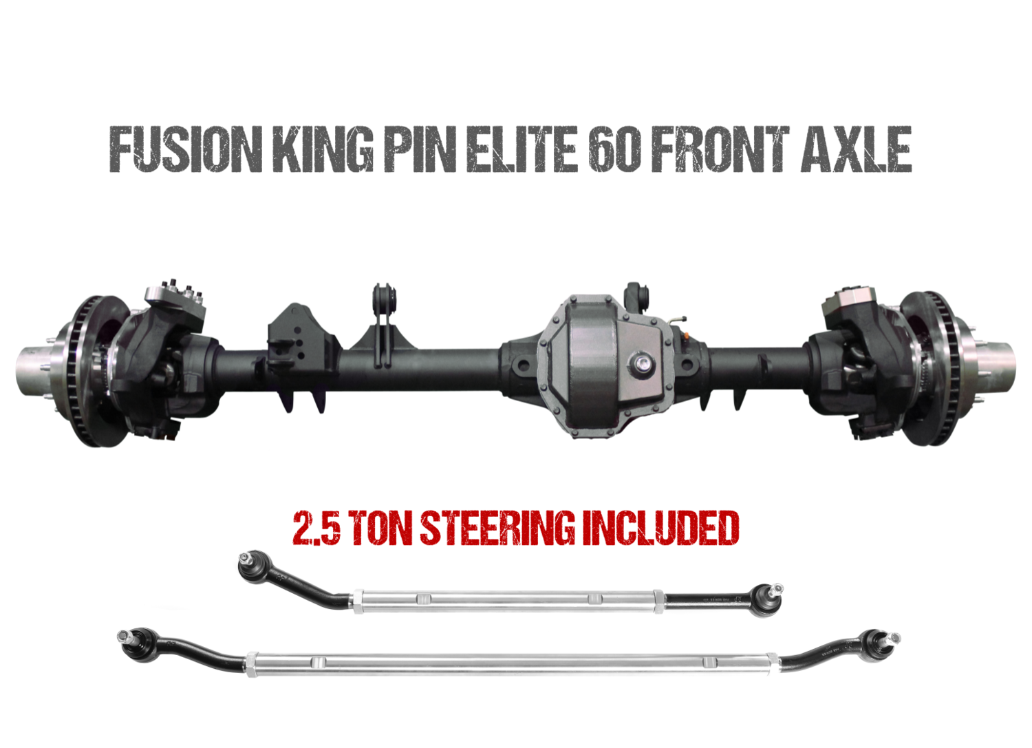 Fusion Elite Kingpin 60 Front Axle Assembly for Jeep JK