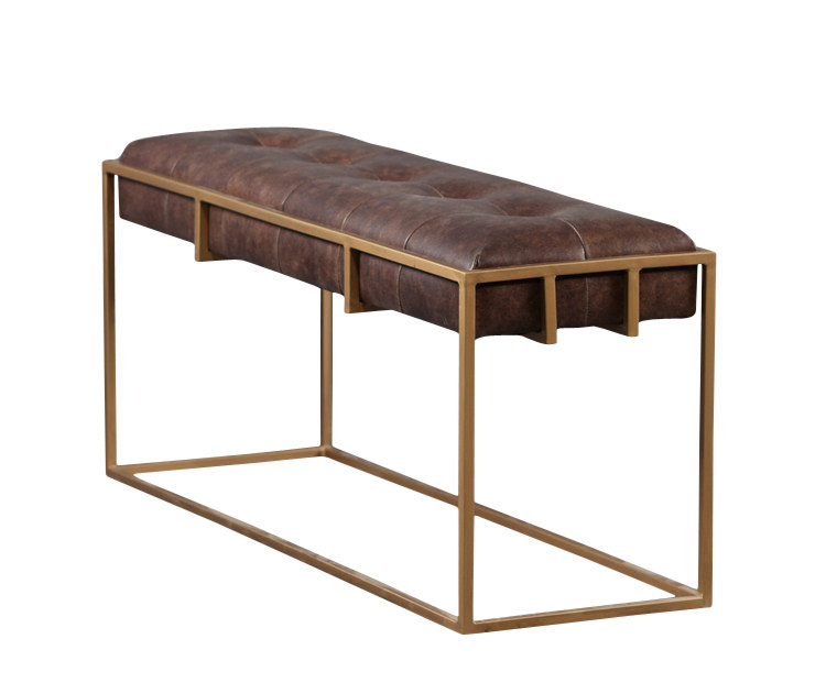 Aaron Metal Frame Leather Bench AMFLB2221