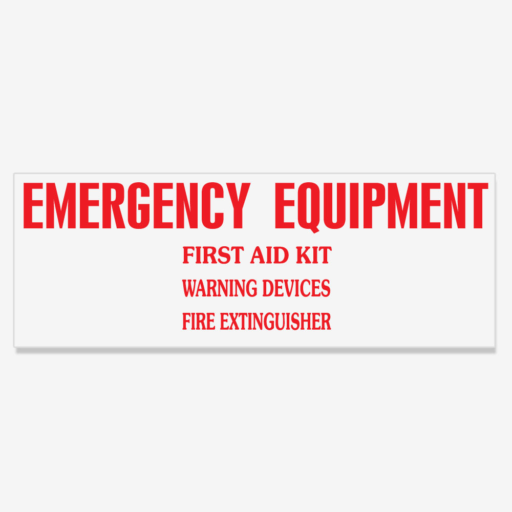 Emergency Equipment Decal Emergency Equipment Decal